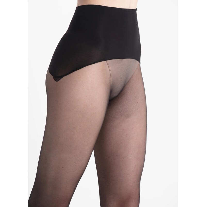 5 PACK: Punčochy s vysokým pasem | nadotec ELEGANCE | 30 DEN černá 114555525