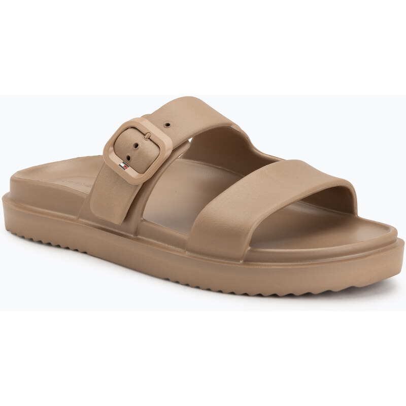 Dámské pantofle Tommy Hilfiger Double Strap Sandal Pearl safari