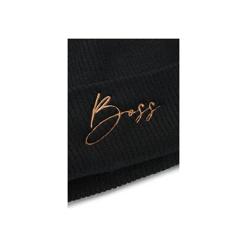 BOSS Equestrian ribbed beanie hat with embroidered logo 114559435