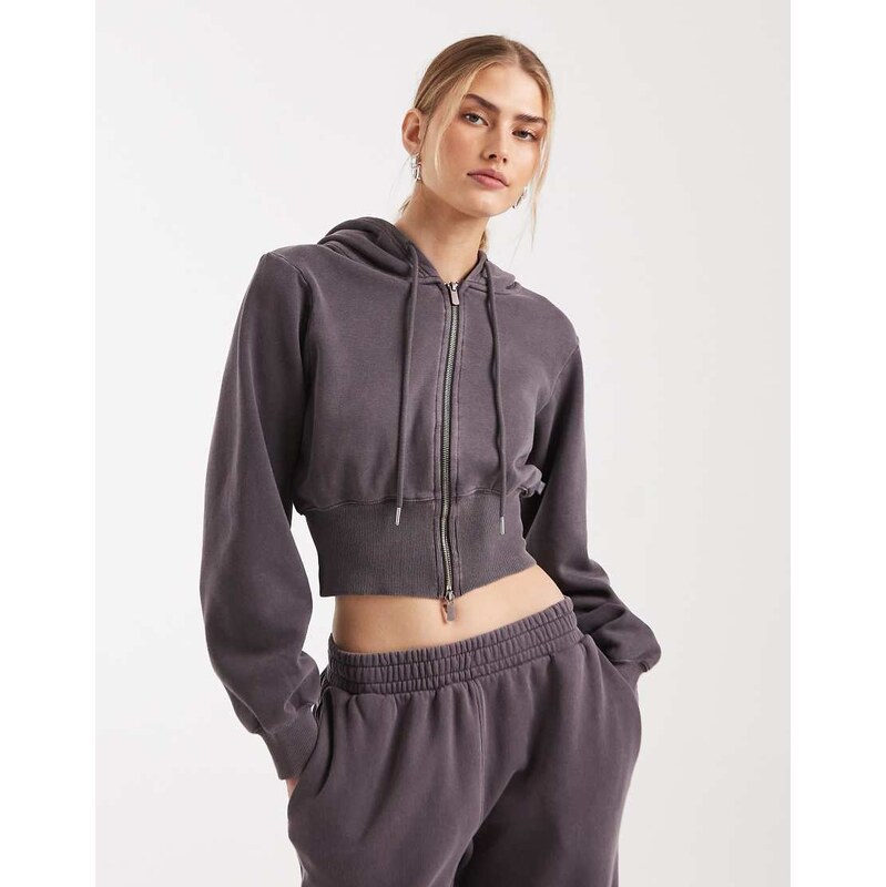 Cotton On contour zip through jacket in violet grey