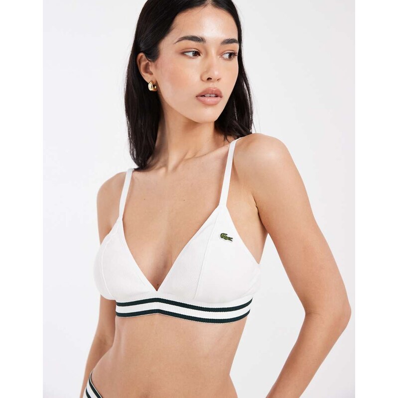 Lacoste triangle bralette in white 114561470