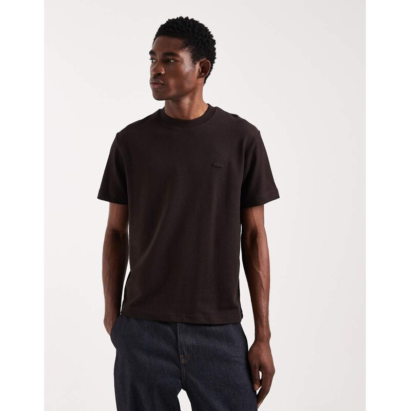 Lacoste relaxed fit t-shirt with tonal logo in brown