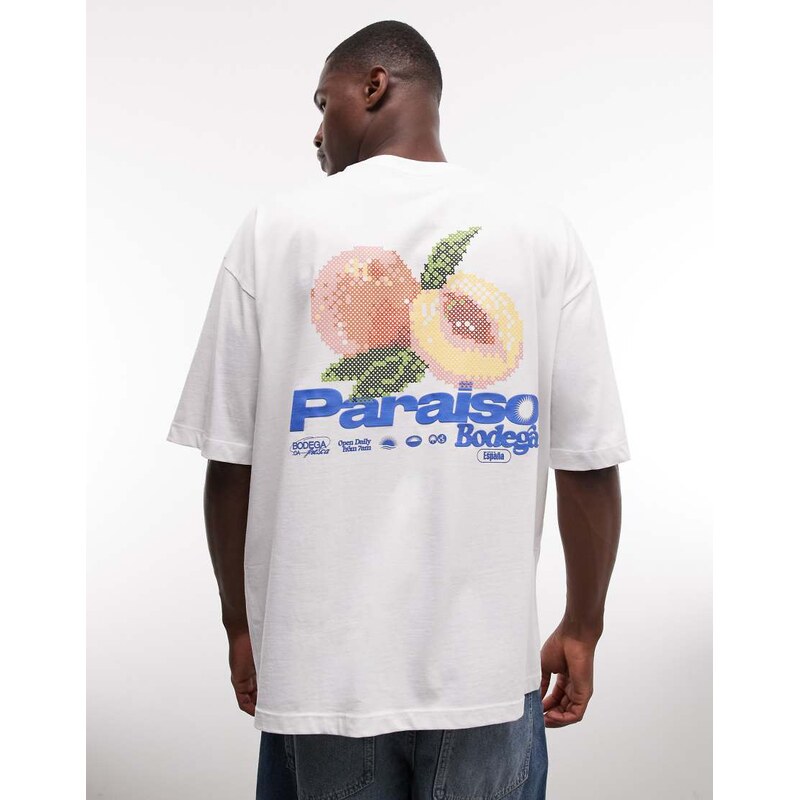 ASOS DESIGN oversized t-shirt with high build peach graphic in
