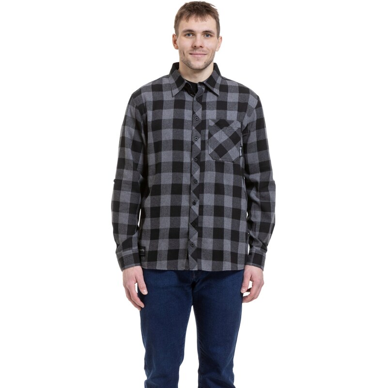 Meatfly pánská košile Kurt Black / Gray | Černá