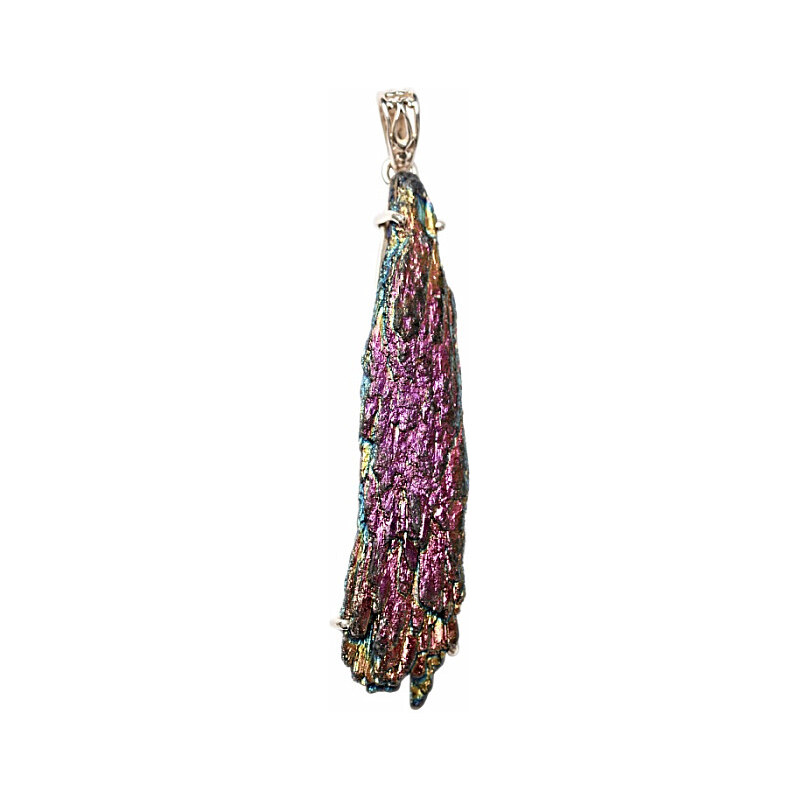 Nefertitis Kyanit duhový titanium aura přívěsek stříbro Ag 925 P321 - 114566986