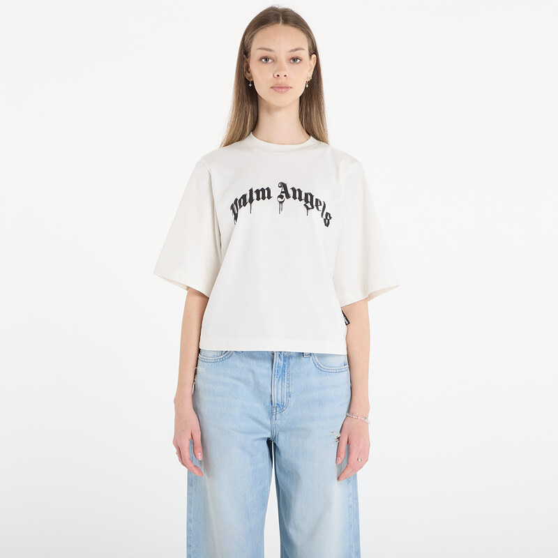 Tričko Palm Angels Curved Logo Boxy Tee Off White/ Black XS