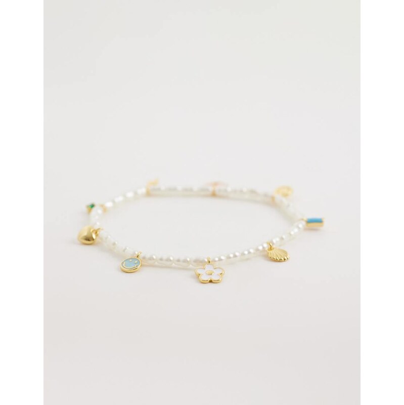 Orelia pearl and enamel charm braceleted-Multi 114789853
