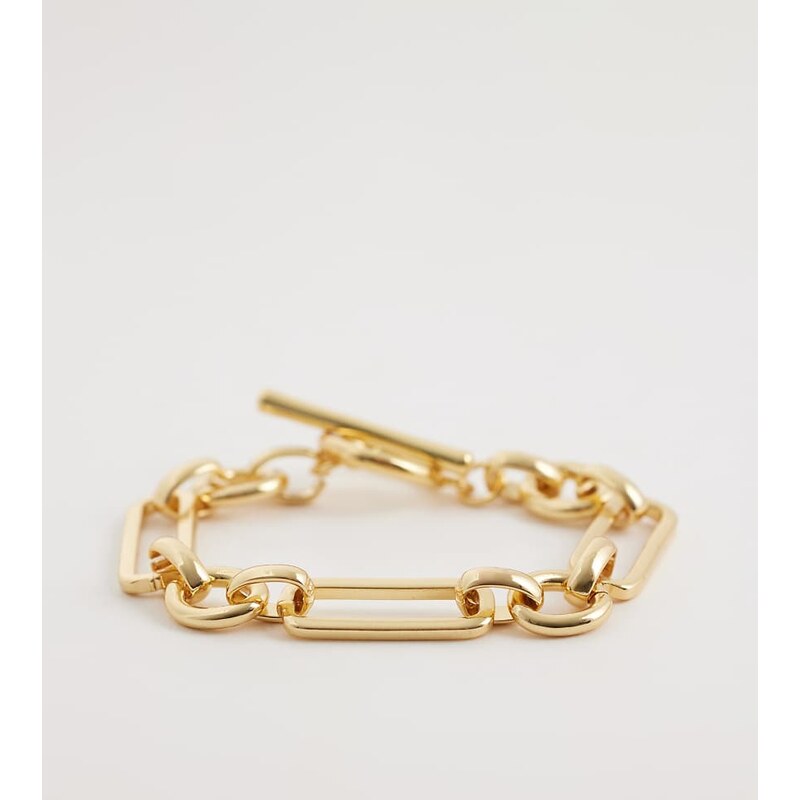 Orelia rectangular link T-Bar bracelet in 18k gold plated 114789862