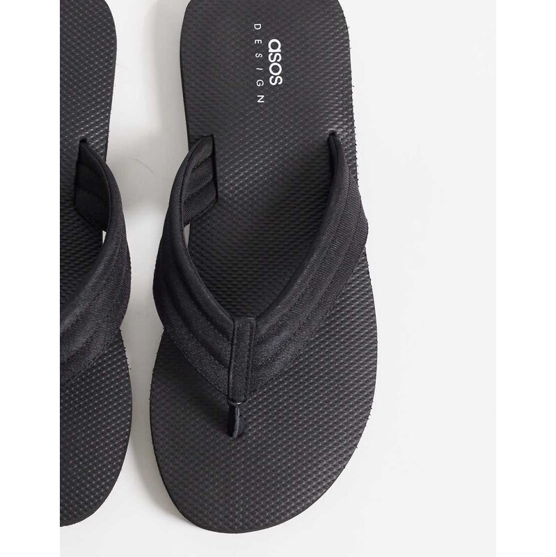 ASOS DESIGN flip flops with grosgrain strap in black 115520501