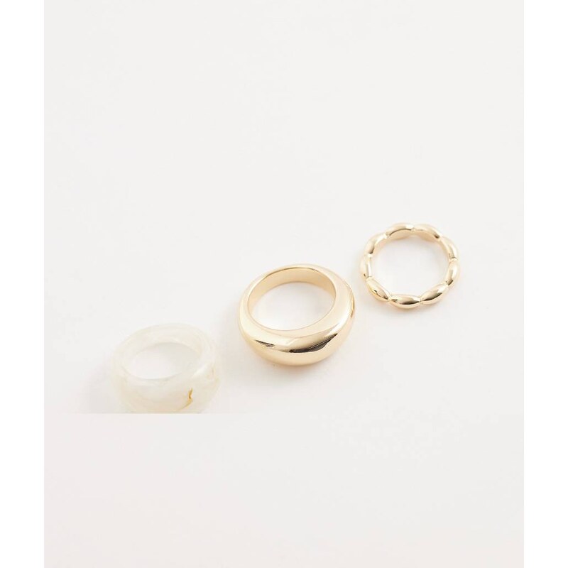 ALDO clearglo molten layered rings in clear and gold 114910014