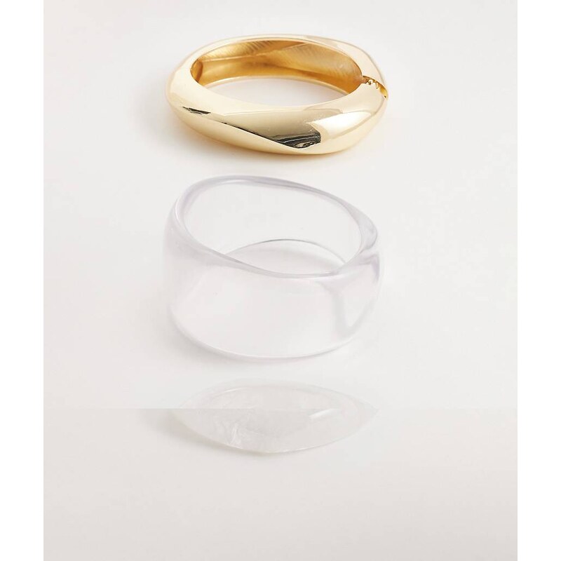 ALDO coastline layering bangles in clear, bone and gold-Multi 114689881