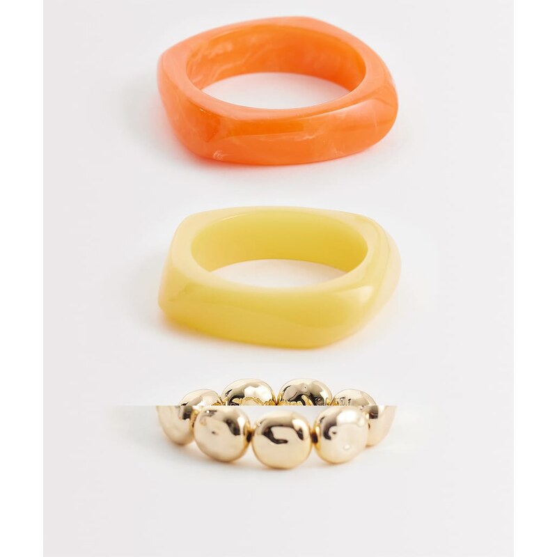 ALDO sunvibes layering bangles in orange, yellow and gold-Multi