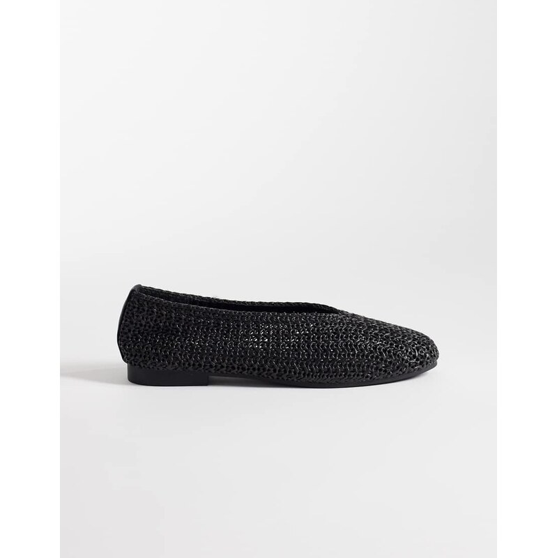 SEQWL woven ballet flat in black 115517619