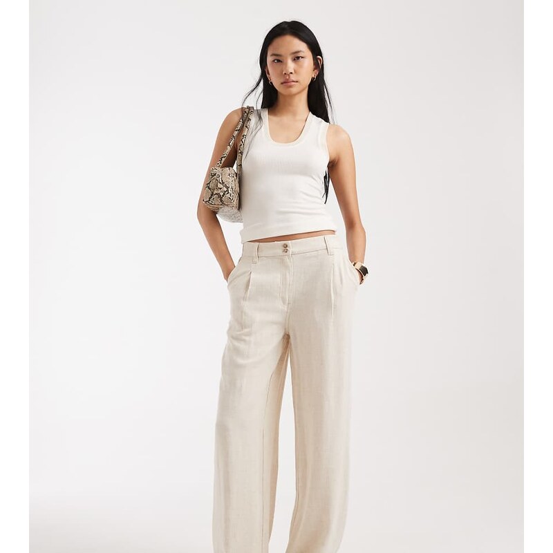 ASOS Tall ASOS DESIGN Tall wide leg trousers with pleat detail in 115518703