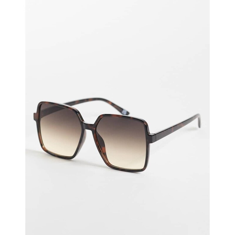 ASOS DESIGN 70s square sunglasses in dark tort-Brown
