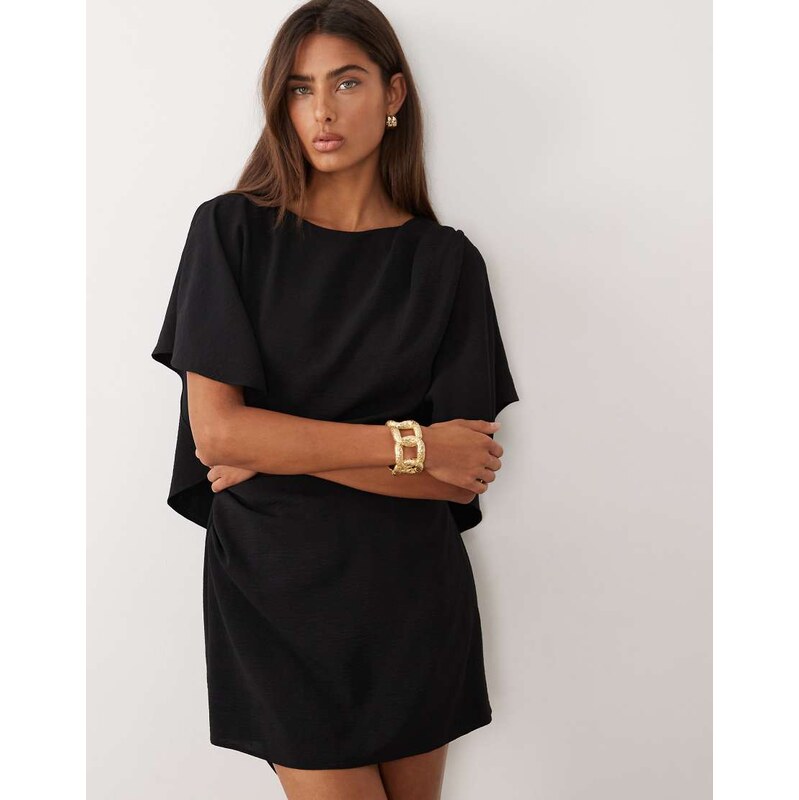 ASOS DESIGN pleated playsuit with open back in black 114569547