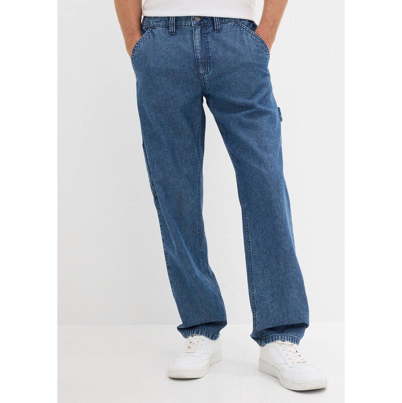 bonprix Lehké džíny Carpenter, Relaxed Fit, s pružným pasem,