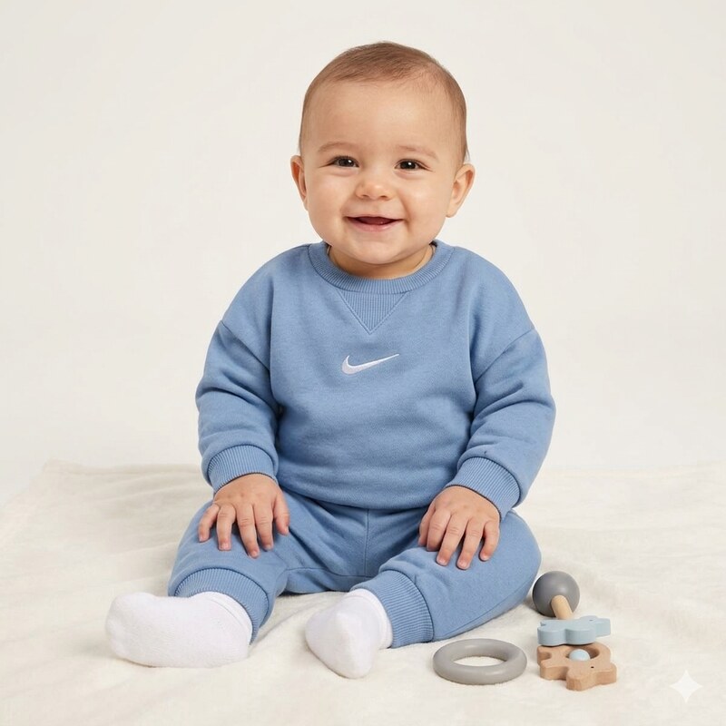 Nike kids essential fleece crew set COBALT HEATHER