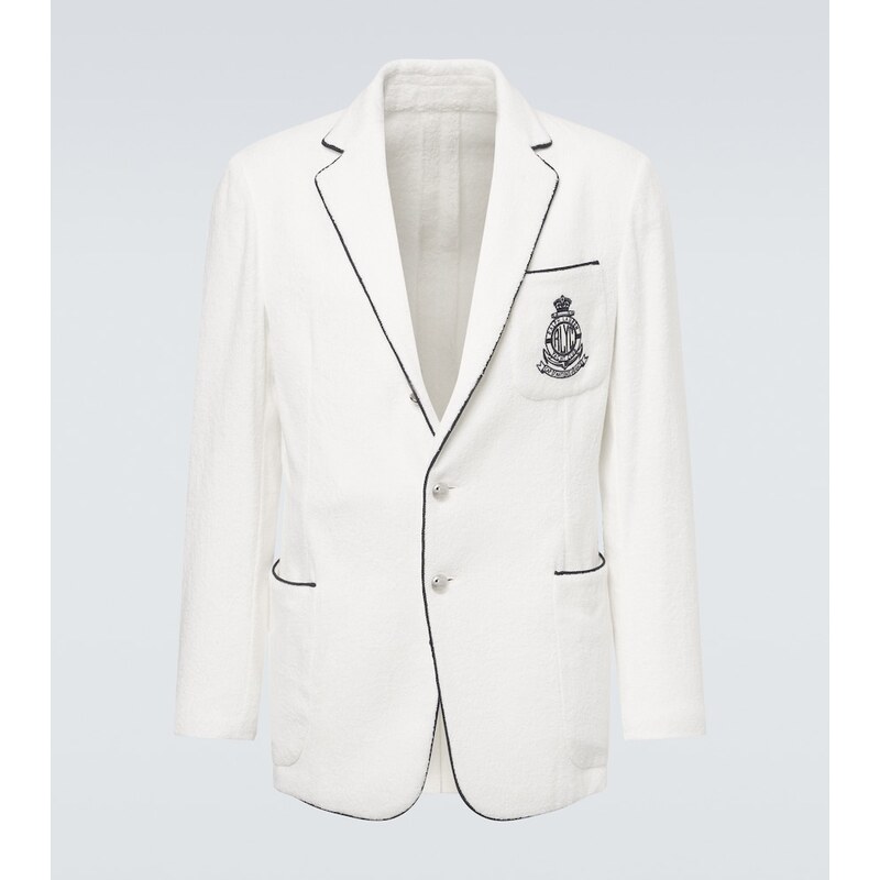 Ralph Lauren Purple Label Embroidered cotton terry blazer