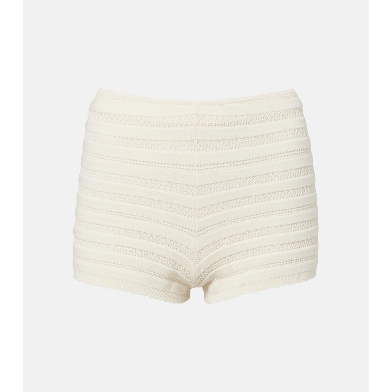 Faithfull Duma pointelle cotton-blend shorts