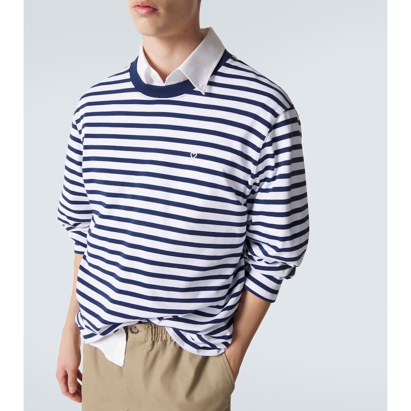 Ami Paris Striped cotton jersey T-shirt