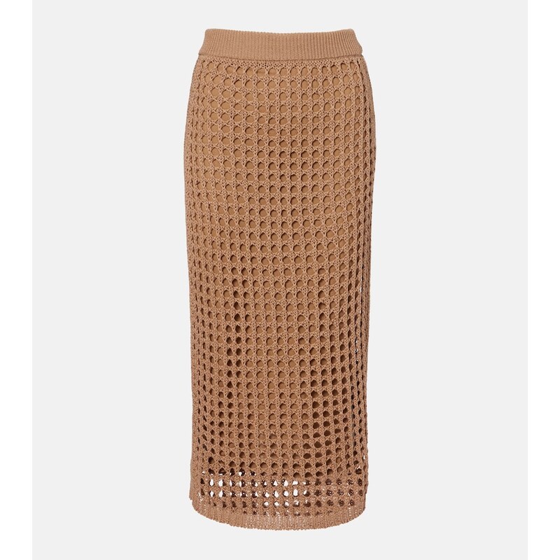 Max Mara Geode open-knit cotton midi skirt