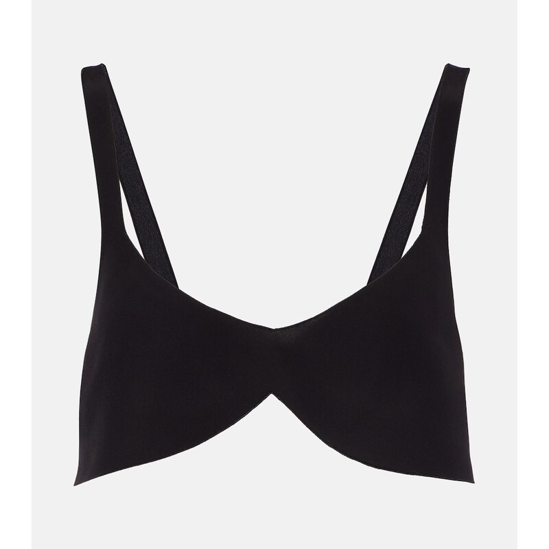 Prada Oversized silk crÃªpe de chine bra top