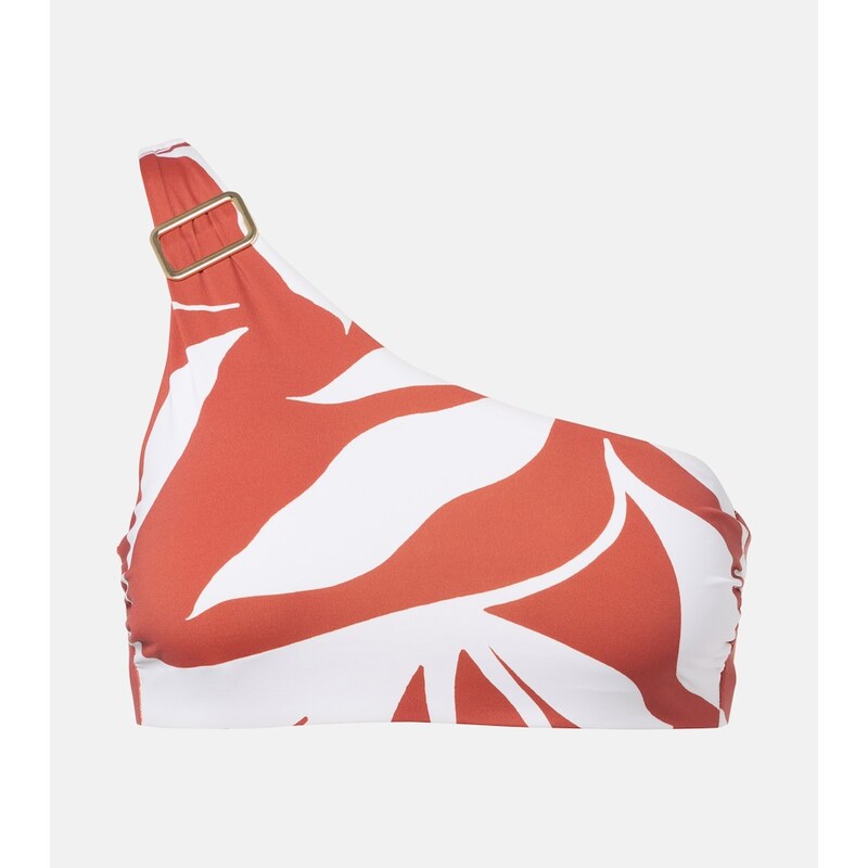 Max Mara Argenta printed one-shoulder bikini top