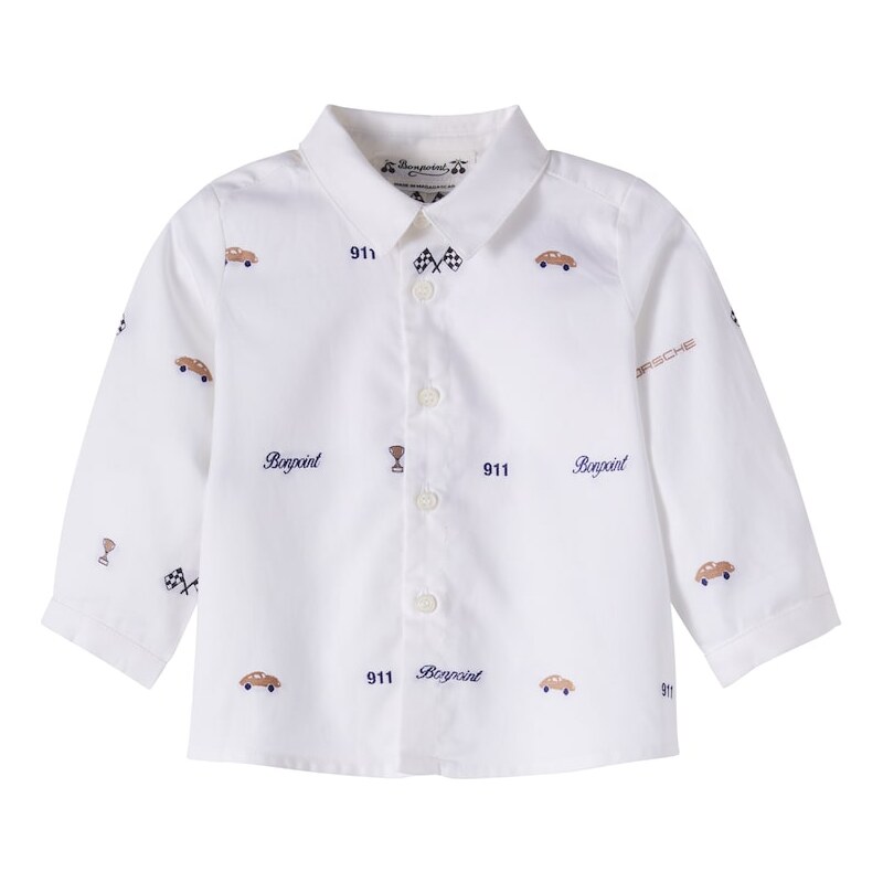 Bonpoint x Porsche Baby Malo cotton jacquard shirt