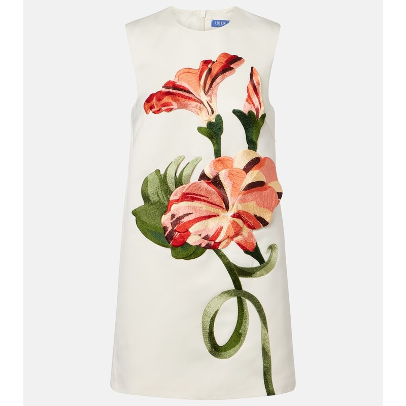 Leo Lin Yvonne floral-appliquÃ minidress