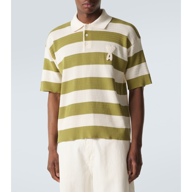 Ami Paris Ami De CÅur striped cotton polo shirt