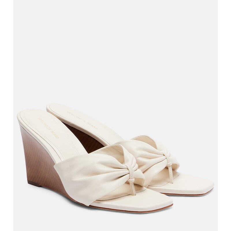 Veronica Beard Leather wedge sandals