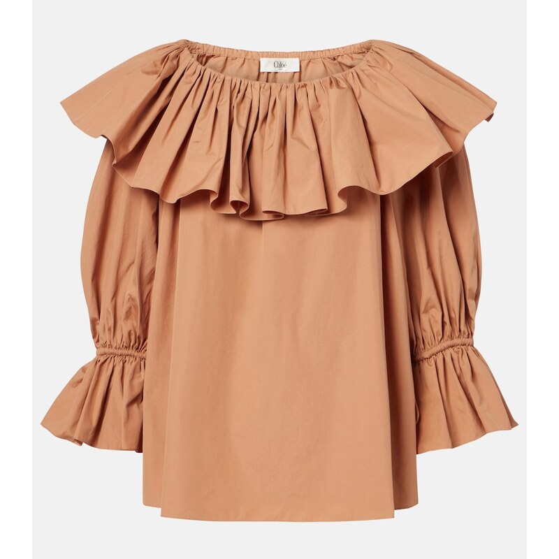 Chloe ChloÃ Ruffled cotton poplin blouse