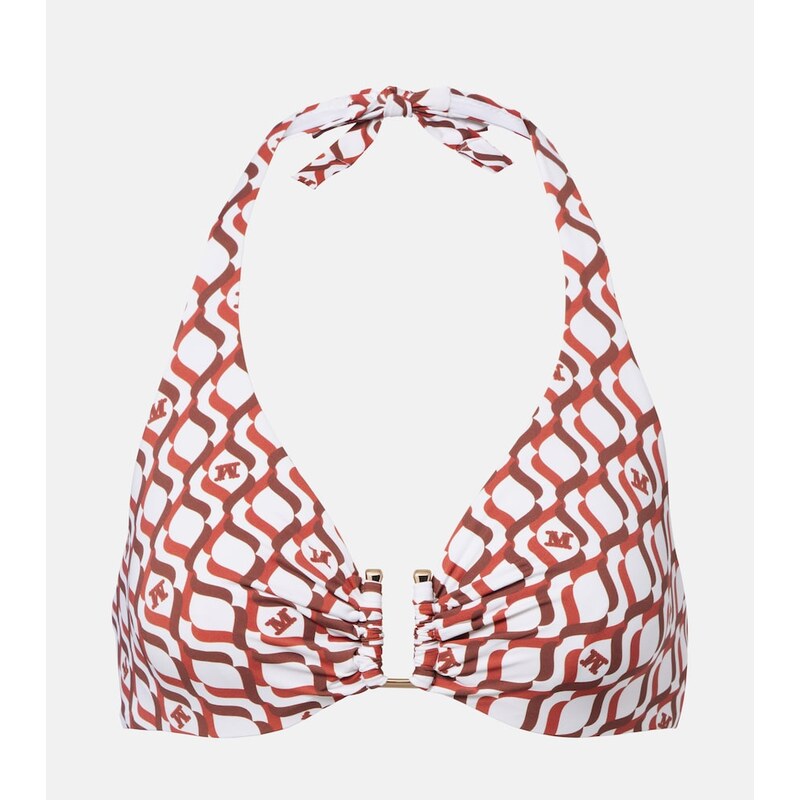 Max Mara Avena printed halterneck bikini top