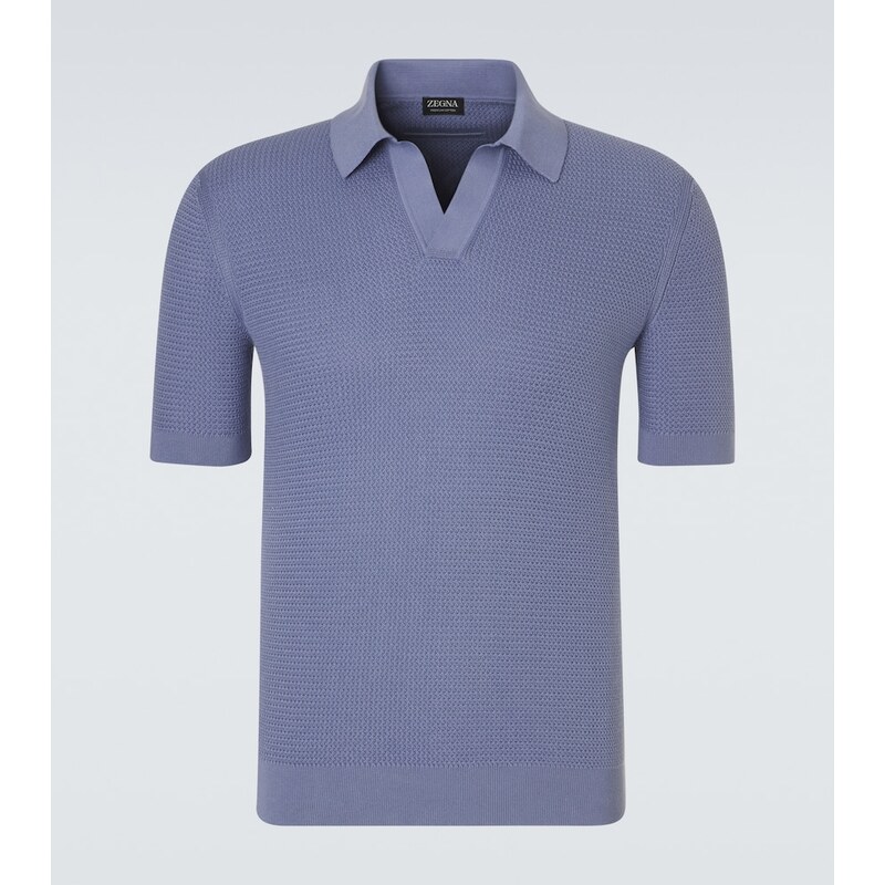 Zegna Knitted cotton polo shirt