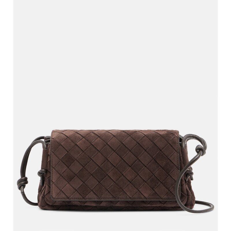 Bottega Veneta Notturno Intrecciato suede crossbody bag