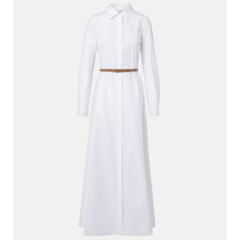 Max Mara Adunco belted cotton poplin shirt dress