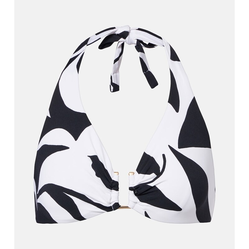 Max Mara Avena floral halterneck bikini top