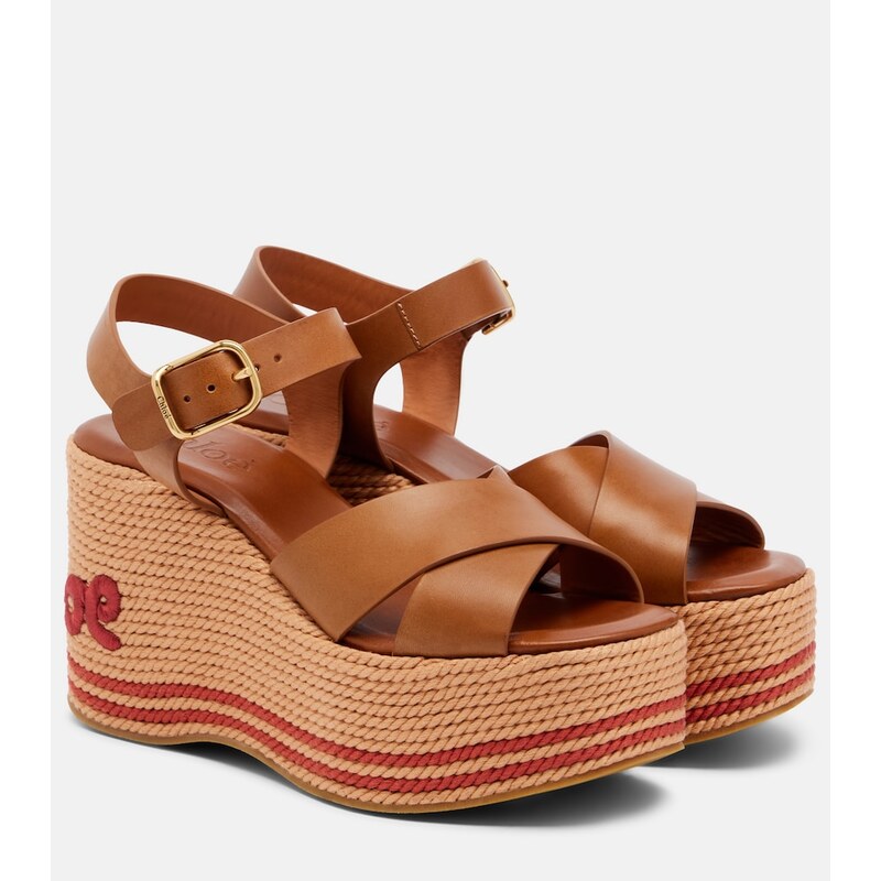 Chloe ChloÃ ChloÃ Sand leather wedge sandals