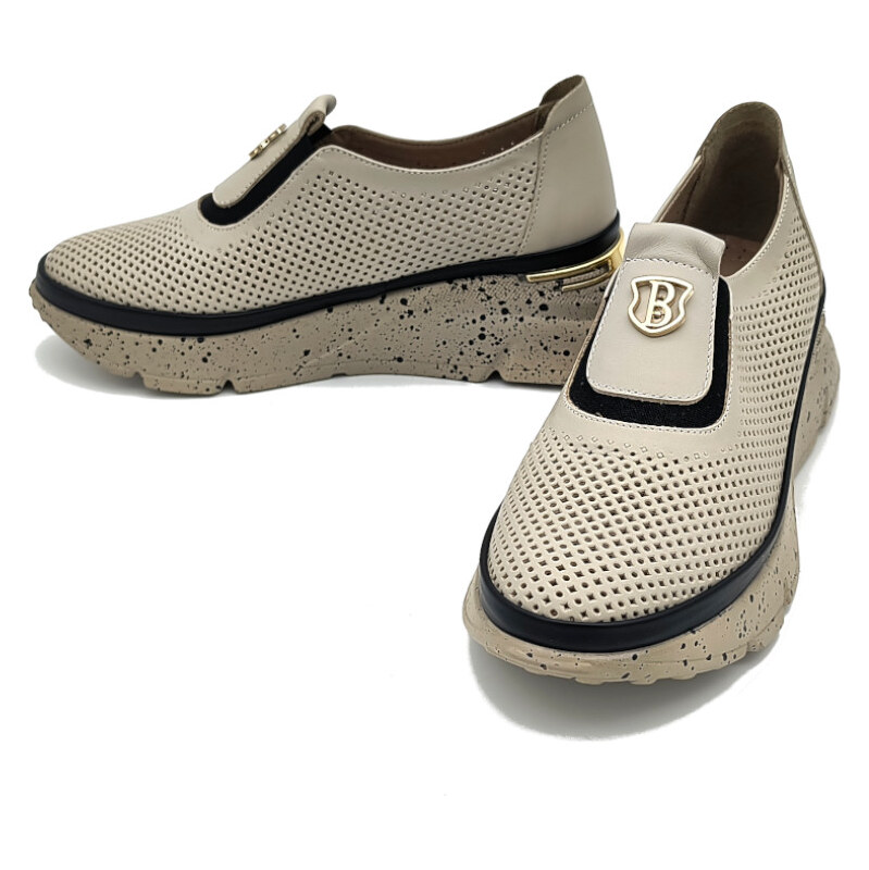 IBERIUS Dámské kožené mokasíny Guero G197-1101 016 béžová 114572814
