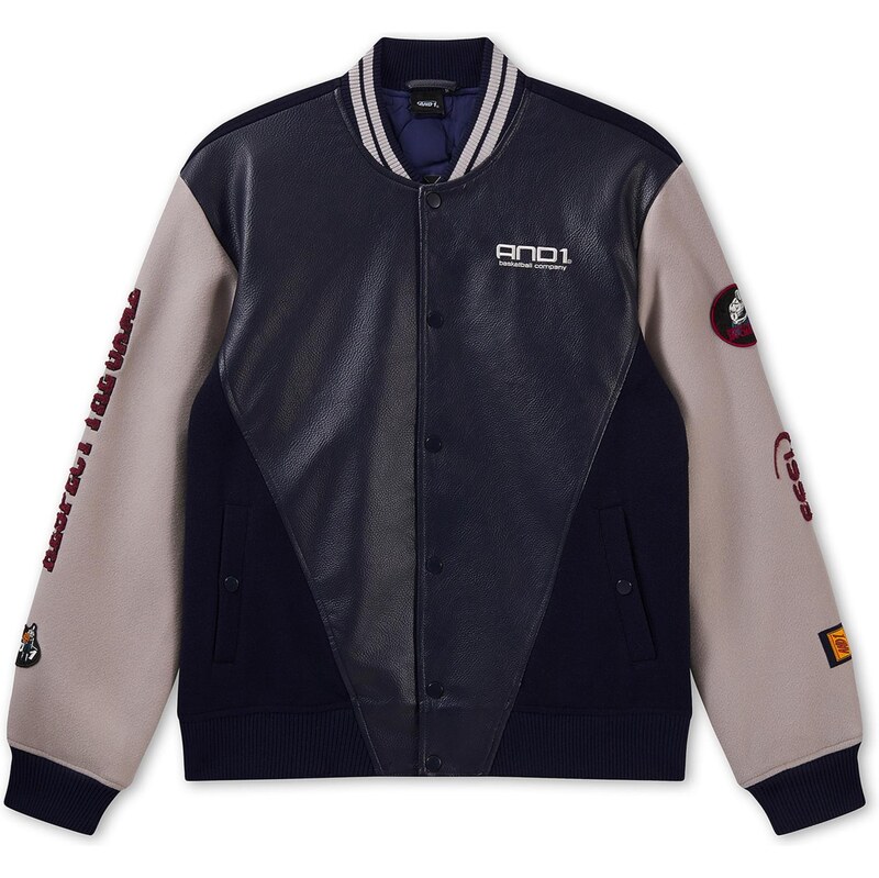 AND1 Přechodná bunda Respect The Game marine modrá / pueblo / offwhite 114579763