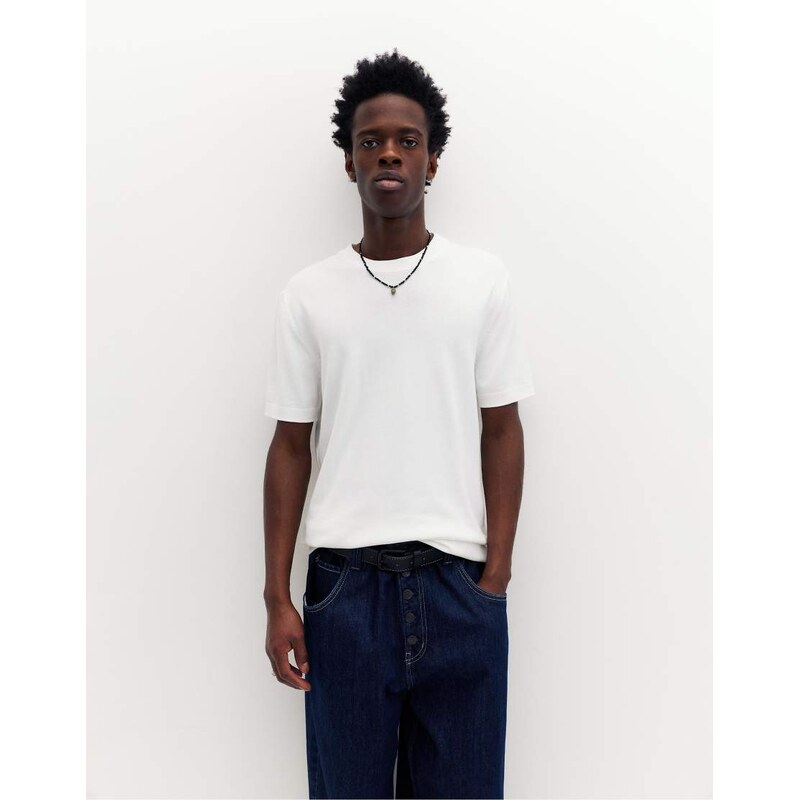 Pull&Bear Short sleeve jumper in off white