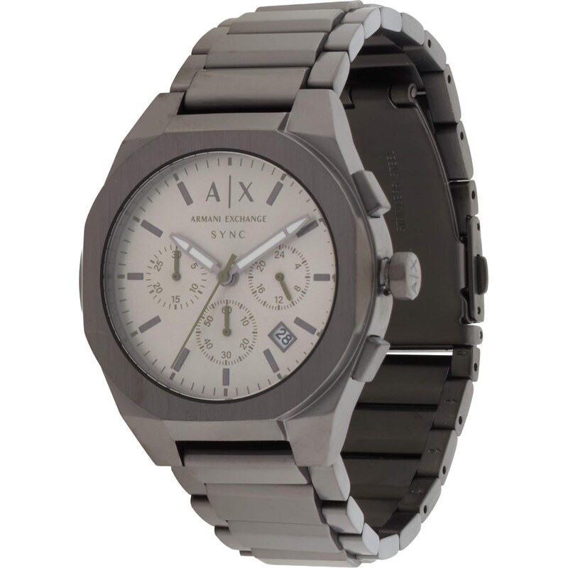 ARMANI EXCHANGE Analogové hodinky SYNC stříbrně šedá 114580060