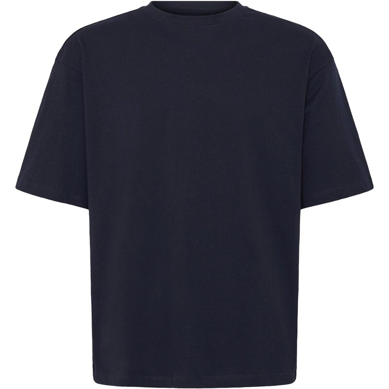BLEND Tričko BHKODY námořnická modř / světle žlutá / bílá
