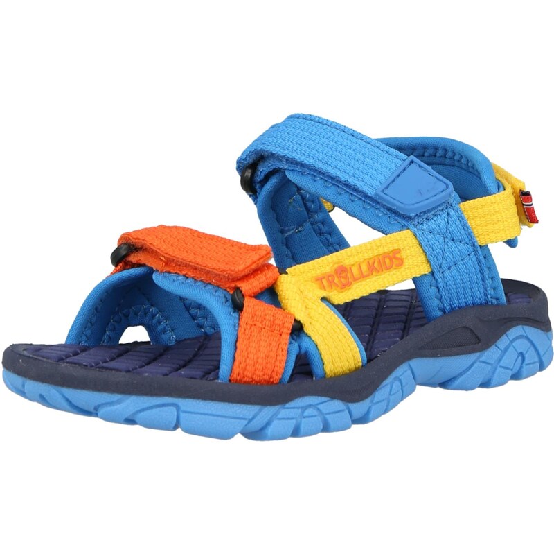 TROLLKIDS Otevřená obuv Oslofjord modrá / žlutá / oranžová 114981139