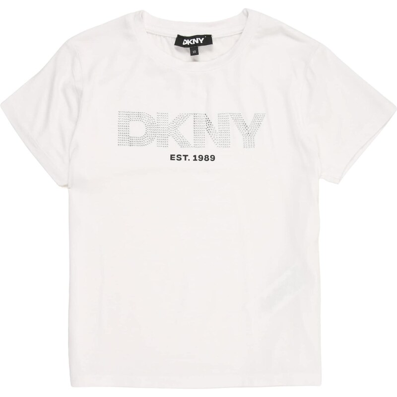 DKNY Tričko černá / stříbrná / bílá