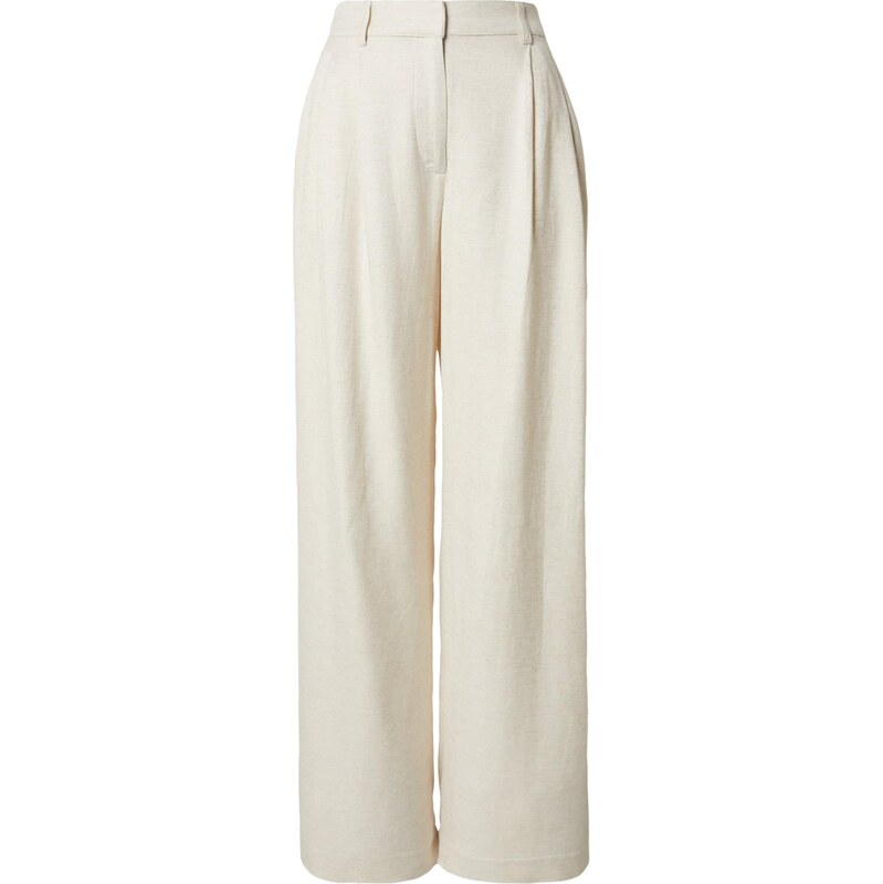 The Base Theory Kalhoty s puky PLEATED LINEN PANTS béžová