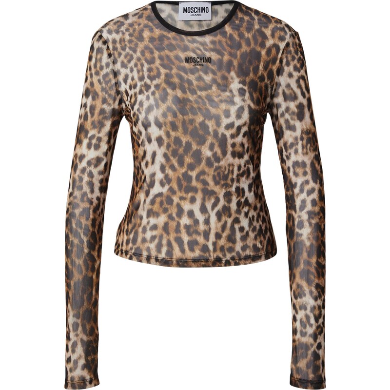 Moschino Jeans Tričko krémová / čokoládová / tmavě hnědá 114581181