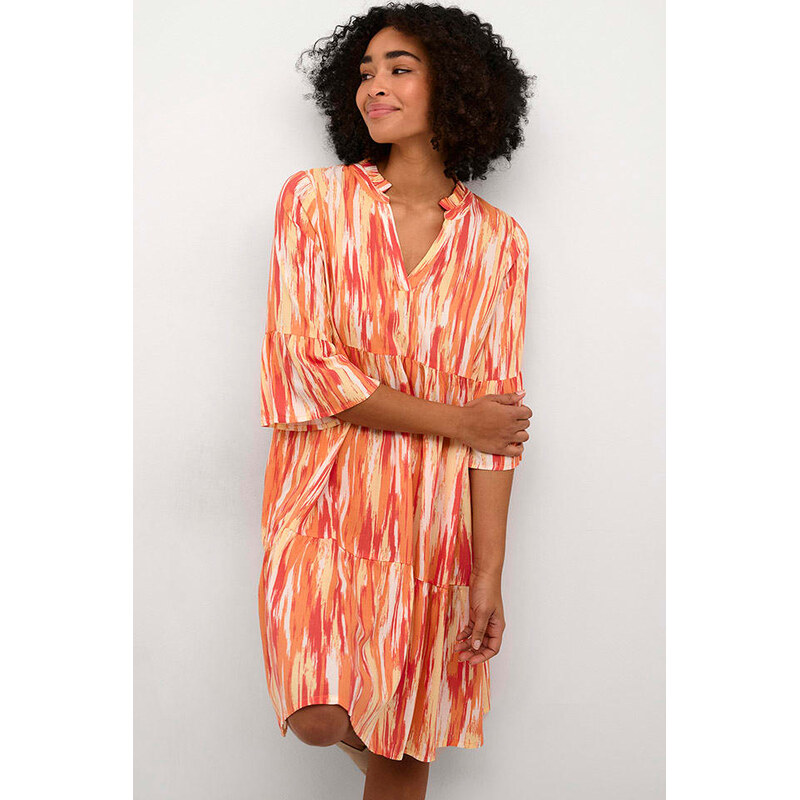 Šaty Kaffe Orange/ Rot/ Weiß 1069661 115438109