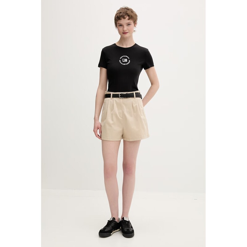 Tommy Jeans šortky dámské bavlněné s elastanem